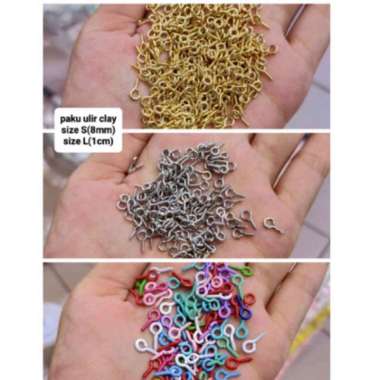 PAKU ULIR clay mix warna untuk gantung manik isi 5000 pcs Ukuran S (4*8mm) Gold