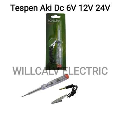 Tofuda obeng tespen Aki Dc 6V 12V 24V tespen arus listrik motor mobil