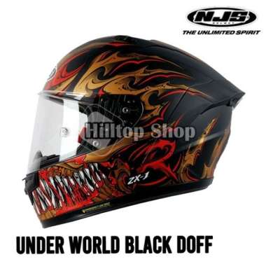 HELM NJS ZX-1R ZX1-R ZX1R MOTIF UNDERWORLD EDITION BLACK DOFF L