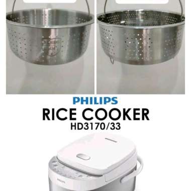 Sarangan Steamer Berbahan Stainless Steel Low Carbo Utk Rice Cooker Philips HD 3170/33 TANPA KAKI