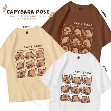 ELLIPSESINC Kaos Oversize Lengan Pendek Couple Keluarga / Anak Kids / Dewasa Capybara Pose KIDS1 LIL