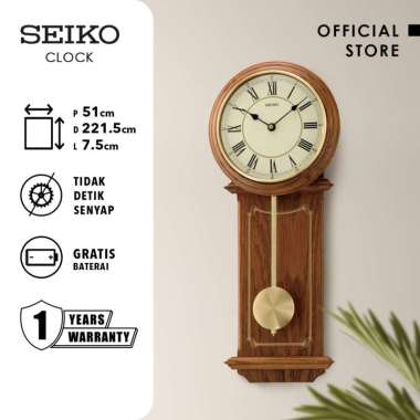 Jam Dinding Kayu Wooden Case Seiko Clock QXC213B Wooden Color Pendulum Ori