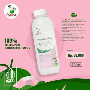1 Botol Cocco Fresh Air Kelapa Hijau Murni 500Ml