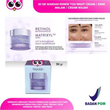 30 GR WARDAH RENEW YOU NIGHT CREAM / KRIM MALAM / CREAM WAJAH