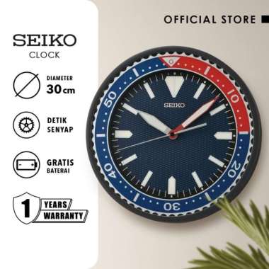 Jam Dinding Seiko Pepsi Bulat QXA791J Detik Senyap Lumibrite 30cm ORI