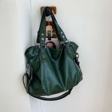 Tas Bahu Wanita Hitam Besar Tote bag Kasual Kapasitas besar Salempang cewek 2025 Korea Fashion NEW H