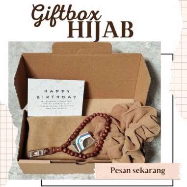 Giftbox Hijab Hampers jilbab segiempat kado ultah wisuda hari ibu wedding Giftcard Hari Guru grey
