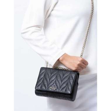 Kate Spade Briar Lane Quilted Emelyn Mini in Black Leather