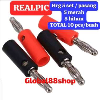 5 set/pasang jack Jak jek jac jec colokan cowok banana bulat JACK SPEAKER cowo laki male