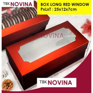 RED BOX / KOTAK KUE MERAH / KOTAK HANTARAN WEDDING / KOTAK SANGJIT LONG RED WINDOW