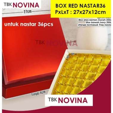 RED BOX / KOTAK KUE MERAH / KOTAK HANTARAN WEDDING / KOTAK SANGJIT RED NASTAR36