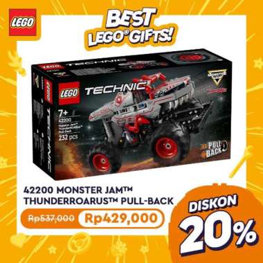LEGO Technic 42200 Monster Jam ThunderROARus Pull-Back (232 Pieces), Building Block, Toys, Bricks