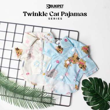 Baju kucing anjing cowok cewek lucu murah - Bukipet Twinkle Pet Pajamas Series Cream L