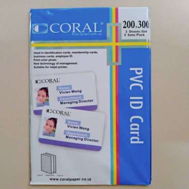 PVC ID Card CORAL Isi 5 Lembar Bahan ID Card Kantor