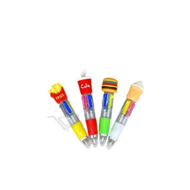 Mini Pulpen Ballpoint Bolpen Cetek Mekanik French Fries Kentang Goreng Cola Burger Ice Cream Es Krim