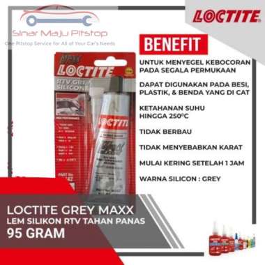 Lem ABU Pembuat Gasket Paking Mobil - Kuat Tahan Panas Tahan lama - LOCTITE GREY MAXX SILICONE 95 Gr