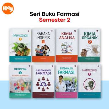 Buku Farmasi Semester 2 | Farmakognosi 1, Farmasetika 2, Kimia Analisa, Kimia Organik 2, Bahasa Ingg
