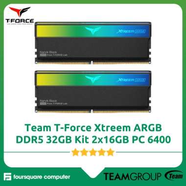 Team T-Force Xtreem ARGB DDR5 32GB Kit 2x16GB PC 6400 Mhz CL32 Ram Komputer - FF9D532G6400HC32ADC01