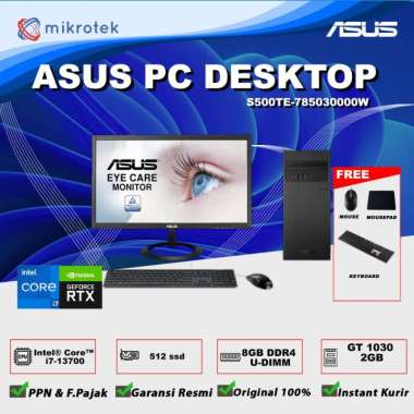 ASUS PC DESKTOP i7-13700 8GB 512SSD GT1030 300W S500TE-785030000W cpu +monitor