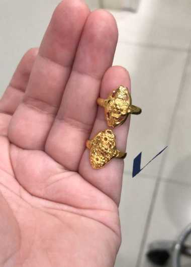 Cincin Model Etnik Bunga Stylish Koleksi Josean Elegant Emas asli