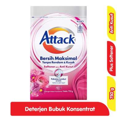 Attack plus softener deterjen bubuk 750 gram