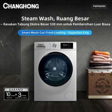 Changhong Mesin Cuci Smart Front Loading Kapasitas 8 kg Model FWF8600S Mesin Cuci FWF8600S