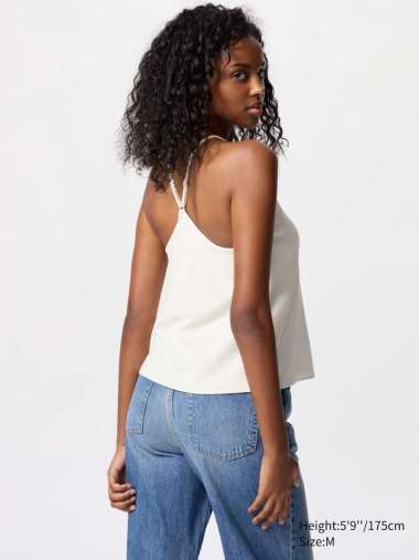 UNIQLO Kamisol Bra Kain Krep Crepe Jersey Camisole Off white L