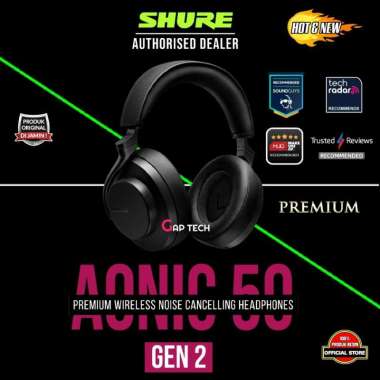 Shure AONIC 50 Gen 2 - Headphone Nirkabel Over-ear Hitam dengan ANC dan LDAC