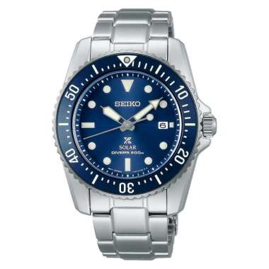 Seiko Prospex SNE585P1 Solar Divers Blue Dial Stainless Steel - Jam Tangan Seiko Original