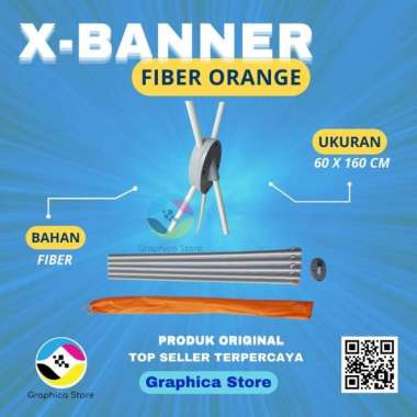 X BANNER Fiber Sarung Orange 60 x 160 cm | Display Banner