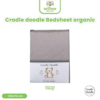 Sprei Matras Bayi - Cradle Doodle Bedsheet 120X70 Org Grey