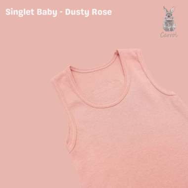 Carrol n Barrol Baby Cotton Sleeveless - Singlet Bayi/Kaos Dalam DUSTY ROSE 0-3M
