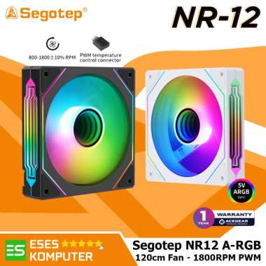 Fan Segotep NR12 ARGB PWM Infinity Mirror | 12cm 120mm Fan Case Casing Hitam
