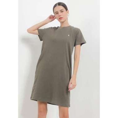 Hush Puppies Clara Tee Dress Wanita L Olive
