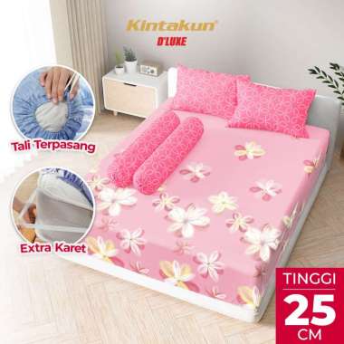 Kintakun Hampers Wedding Sprei 180 x 200 Tinggi 25cm Motif CARMELIA Box Premium Free Kartu Ucapan