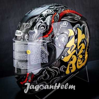 ZEUS HELM ZS822B | BLACK AO15 GOLD | ZS 822 - ZS822 FLAT VISOR L