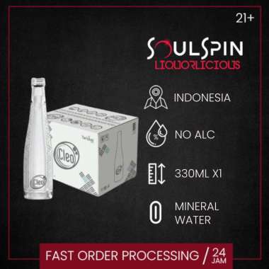 Cleo Glass Mineral Water 330ml [ Dus isi 12 Botol Kaca ] Dus isi 12 Botol