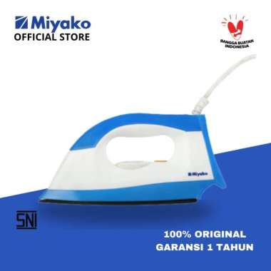 Setrika Miyako Blue EI1000MBL Dry Iron 395 watt - Gosokan Setrika kering Anti lengket