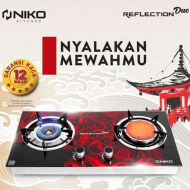 NIKO KOMPOR GAS KACA 2 TUNGKU REFLECTION DUO MIX BARA