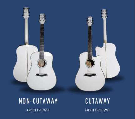 Odlair Capella Top Solid Acoustic Electric Guitar WH Cutaway