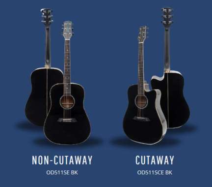 Odlair Capella Top Solid Acoustic Electric Guitar BK Cutaway