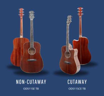 Odlair Capella Top Solid Acoustic Electric Guitar TB Cutaway