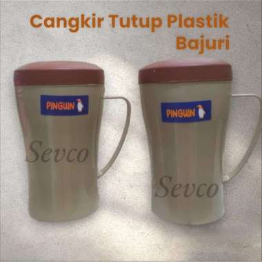 Cangkir Tutup Plastik Mug Plastik Tutup Bajuri / Gelas Plastik Murah Cantik