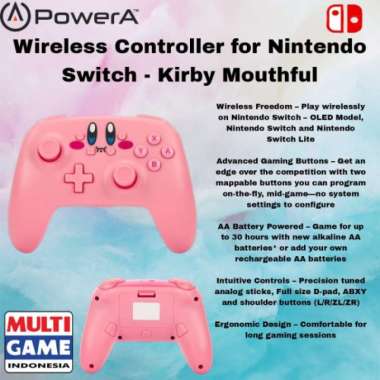 PowerA Switch Wireless Controller AA Kirby Mouthful 17885-10271 GARANSI 1 TAHUN