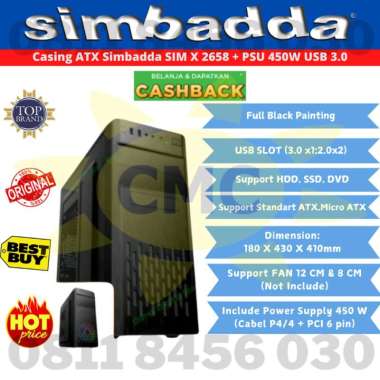 Casing Simbadda SIM X 2682 + PSU 450Watt