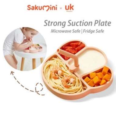 SAKUMINI SILICONE SUCTION PLATE BOWL STRAW PIRING MANGKOK MPASI