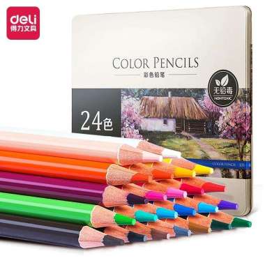Deli High-grade Oil Pencil Color Pensil Warna Minyak 48/72 Warna 6567 24 warna