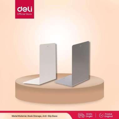Deli E9262 Book End/Penahan Buku-Metal Book End 190mm Hitam