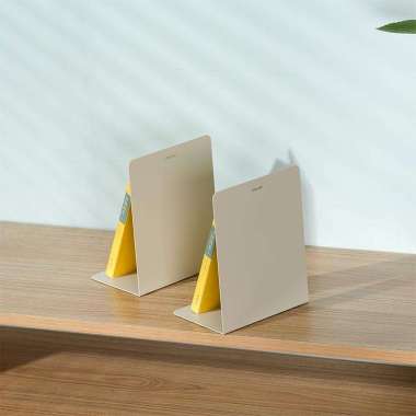 Deli E9262 Book End/Penahan Buku-Metal Book End 190mm Putih