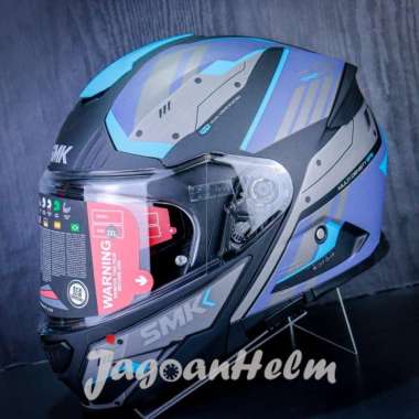HELM SMK GULLWING TEKKER MA265 | MATT BLACK GREY BLUE | MODULAR M
